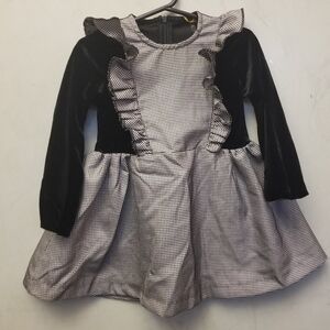 Toddler girl velvet ruffled dress size 3 (B3)